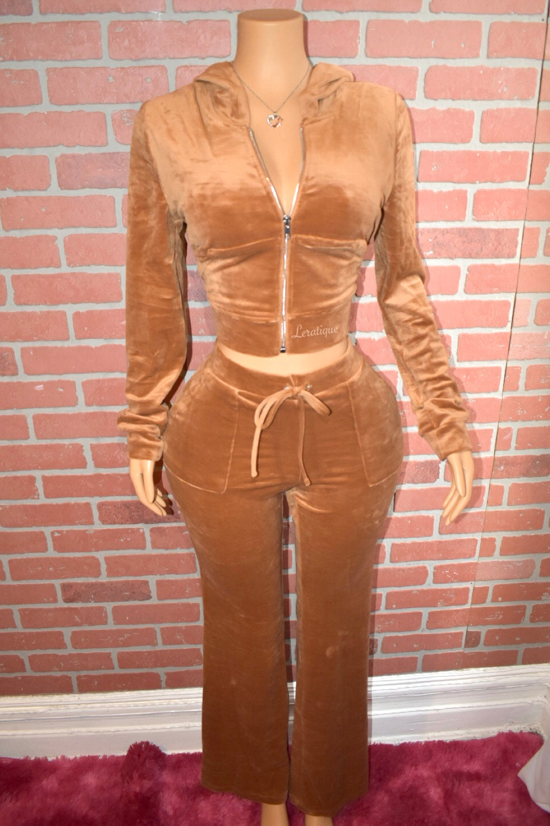 Brown Velour Sweatsuit