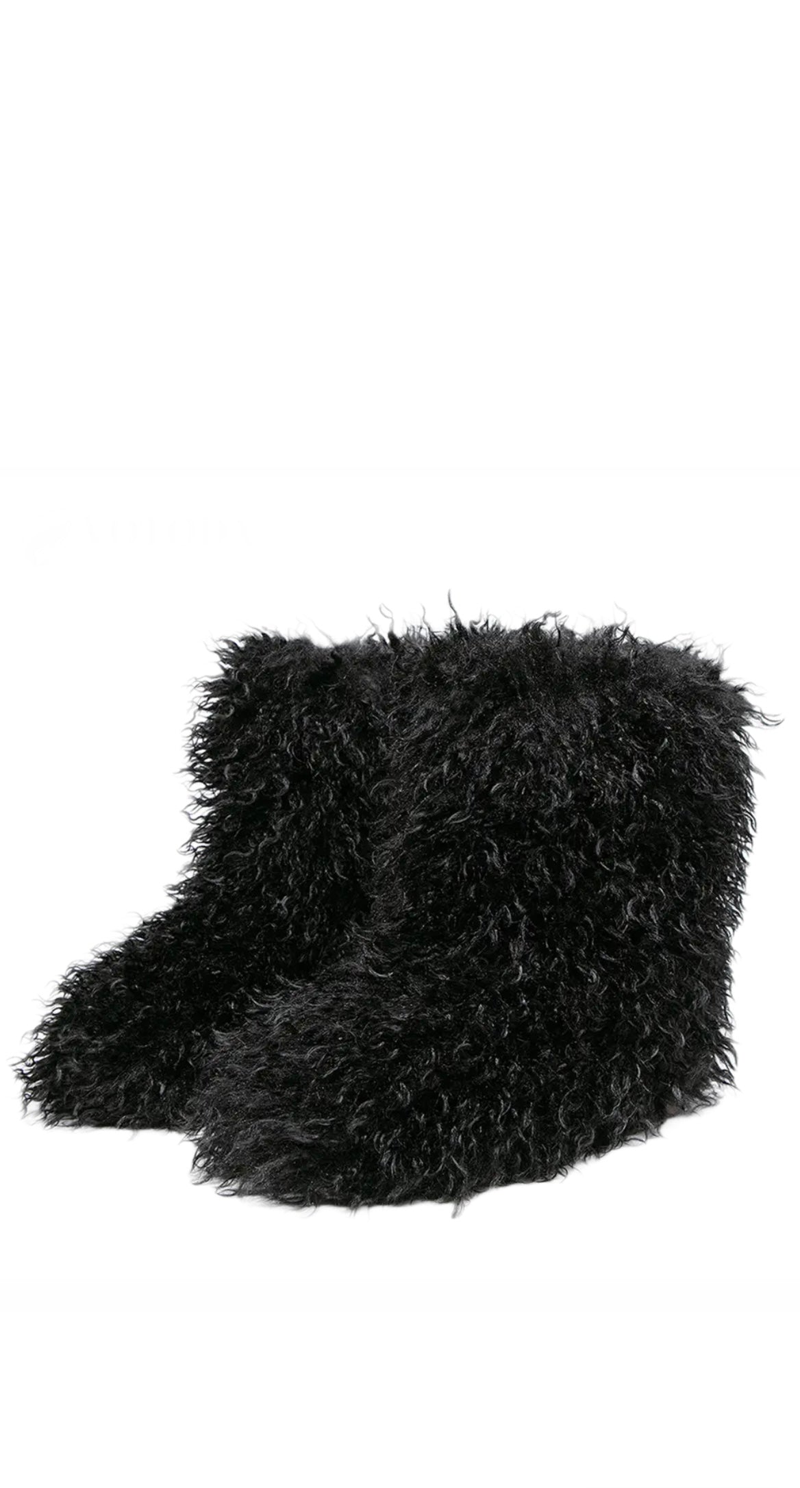 Black Mongolian Fur Boots